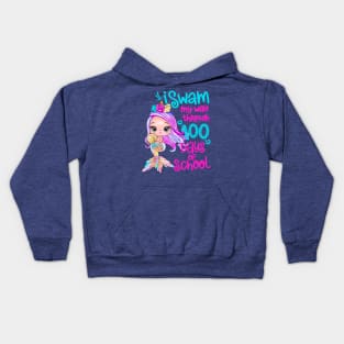 Unicorn Mermaid I Swam My Way Through 100 Days Of School Kids Hoodie